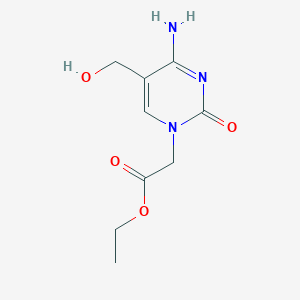 molecular formula C9H13N3O4 B11878132 Ethyl 2-(4-amino-5-(hydroxymethyl)-2-oxopyrimidin-1(2H)-yl)acetate 