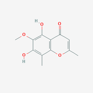 molecular formula C12H12O5 B11878178 5,7-Dihydroxy-6-methoxy-2,8-dimethyl-4H-1-benzopyran-4-one CAS No. 126767-83-7