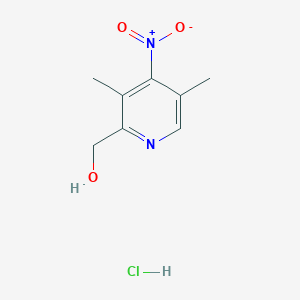 molecular formula C8H11ClN2O3 B118782 4-Nitro 3,5-dimethyl 2-hydroxymethyl pyridine.hcl CAS No. 143016-69-7