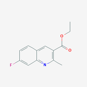 molecular formula C13H12FNO2 B11878214 7-Fluoro-2-methylquinoline-3-carboxylic acid ethyl ester CAS No. 948290-76-4