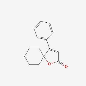 molecular formula C15H16O2 B11878306 1-Oxaspiro[4.5]dec-3-en-2-one, 4-phenyl- CAS No. 183614-42-8