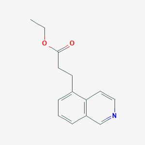 molecular formula C14H15NO2 B11878375 Ethyl 3-(isoquinolin-5-yl)propanoate 