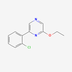 molecular formula C12H11ClN2O B11878434 2-(2-Chlorophenyl)-6-ethoxypyrazine CAS No. 1333222-35-7