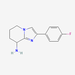 molecular formula C13H14FN3 B11878519 2-(4-Fluorophenyl)-5,6,7,8-tetrahydroimidazo[1,2-a]pyridin-8-amine 
