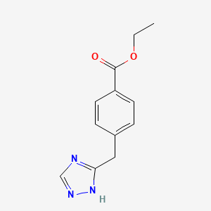 molecular formula C12H13N3O2 B11878540 Ethyl 4-((1H-1,2,4-triazol-3-yl)methyl)benzoate 