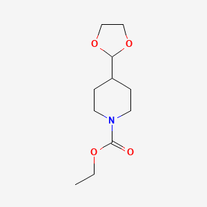 molecular formula C11H19NO4 B11878560 Ethyl 4-(1,3-dioxolan-2-yl)piperidine-1-carboxylate 