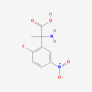 molecular formula C9H9FN2O4 B11878595 2-Amino-2-(2-fluoro-5-nitrophenyl)propanoic acid 