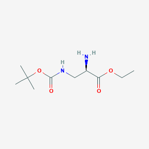molecular formula C10H20N2O4 B11878672 (R)-Ethyl 2-amino-3-((tert-butoxycarbonyl)amino)propanoate 