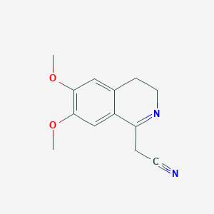 molecular formula C13H14N2O2 B11878684 2-(6,7-Dimethoxy-3,4-dihydroisoquinolin-1-yl)acetonitrile CAS No. 43052-77-3