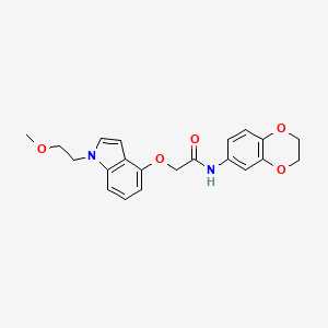 molecular formula C21H22N2O5 B1187872 N-(2,3-dihydro-1,4-benzodioxin-6-yl)-2-{[1-(2-methoxyethyl)-1H-indol-4-yl]oxy}acetamide 