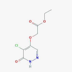 molecular formula C8H9ClN2O4 B11878852 Ethyl 2-((5-chloro-6-oxo-1,6-dihydropyridazin-4-yl)oxy)acetate CAS No. 1346697-66-2
