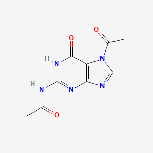 molecular formula C9H9N5O3 B11878978 N-(7-Acetyl-6-oxo-6,7-dihydro-3H-purin-2-yl)acetamide 