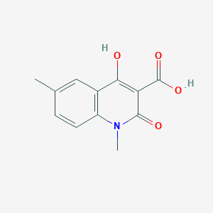 molecular formula C12H11NO4 B11879020 4-Hydroxy-1,6-dimethyl-2-oxo-1,2-dihydroquinoline-3-carboxylic acid CAS No. 1416440-05-5