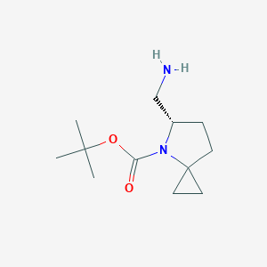 molecular formula C12H22N2O2 B11879028 tert-butyl (5S)-5-(aminomethyl)-4-azaspiro[2.4]heptane-4-carboxylate 