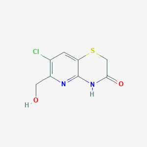 molecular formula C8H7ClN2O2S B11879120 7-Chloro-6-(hydroxymethyl)-2H-pyrido[3,2-b][1,4]thiazin-3(4H)-one CAS No. 577691-71-5