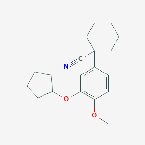 molecular formula C19H23NO3 B118793 1-[3-(Cyclopentyloxy)-4-methoxyphenyl]-4-oxocyclohexane-1-carbonitrile CAS No. 152630-47-2