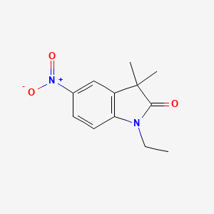 molecular formula C12H14N2O3 B11879333 1-Ethyl-3,3-dimethyl-5-nitroindolin-2-one CAS No. 135437-77-3