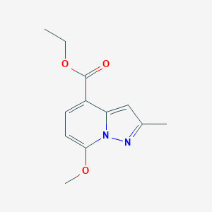 molecular formula C12H14N2O3 B11879389 Ethyl 7-methoxy-2-methylpyrazolo[1,5-A]pyridine-4-carboxylate CAS No. 1956331-53-5
