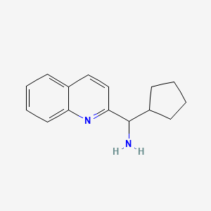 molecular formula C15H18N2 B11879390 Cyclopentyl(quinolin-2-YL)methanamine CAS No. 1159983-15-9