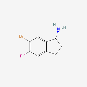 molecular formula C9H9BrFN B11879454 (1R)-6-Bromo-5-fluoroindanylamine 