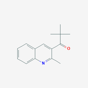 molecular formula C15H17NO B11879476 2,2-Dimethyl-1-(2-methylquinolin-3-YL)propan-1-one 