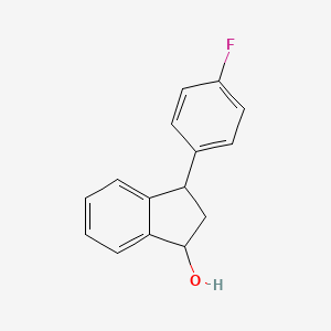 molecular formula C15H13FO B11879479 3-(4-Fluorophenyl)indan-1-ol CAS No. 85721-01-3