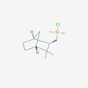 molecular formula C12H23ClSi B11879524 Chloro(((1S,2S,4R)-3,3-dimethylbicyclo[2.2.1]heptan-2-yl)methyl)dimethylsilane 