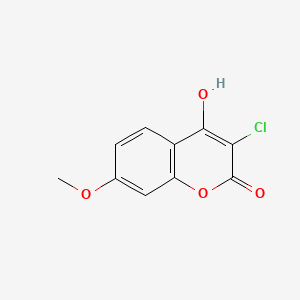 molecular formula C10H7ClO4 B11879640 3-Chloro-4-hydroxy-7-methoxy-2H-chromen-2-one CAS No. 61503-82-0
