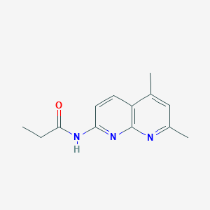 molecular formula C13H15N3O B11879739 N-(5,7-Dimethyl-1,8-naphthyridin-2-yl)propionamide 