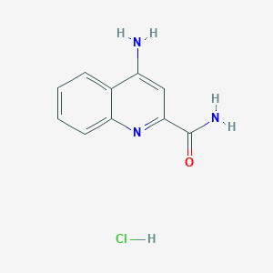 molecular formula C10H10ClN3O B11879761 4-Aminoquinoline-2-carboxamide hydrochloride 