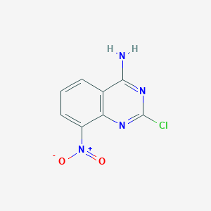 molecular formula C8H5ClN4O2 B11879796 2-Chloro-8-nitroquinazolin-4-amine 