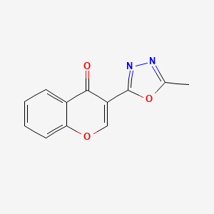 molecular formula C12H8N2O3 B11879833 3-(5-Methyl-1,3,4-oxadiazol-2-yl)-4H-chromen-4-one CAS No. 60723-59-3