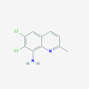 molecular formula C10H8Cl2N2 B11880154 6,7-Dichloro-2-methylquinolin-8-amine CAS No. 61854-67-9