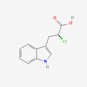 molecular formula C11H10ClNO2 B11880257 S-2-Chloro-3-(3-indolyl)propionic acid 