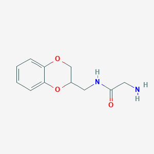molecular formula C11H14N2O3 B11880282 2-Amino-N-(2,3-dihydro-benzo[1,4]dioxin-2-ylmethyl)-acetamide 