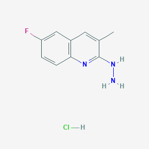 molecular formula C10H11ClFN3 B11880476 6-Fluoro-2-hydrazino-3-methylquinoline hydrochloride 