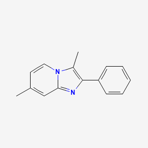 molecular formula C15H14N2 B11880684 3,7-Dimethyl-2-phenylimidazo[1,2-a]pyridine CAS No. 64270-43-5