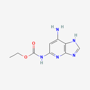 molecular formula C9H11N5O2 B11880742 ethyl (7-amino-1H-imidazo[4,5-b]pyridin-5-yl)carbamate CAS No. 40525-21-1