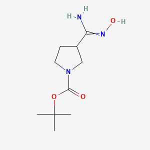 molecular formula C10H19N3O3 B11880810 tert-butyl 3-(N'-hydroxycarbamimidoyl)pyrrolidine-1-carboxylate 
