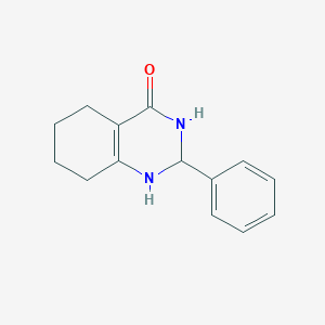 molecular formula C14H16N2O B11880878 2-Phenyl-2,3,5,6,7,8-hexahydroquinazolin-4(1H)-one CAS No. 62582-90-5