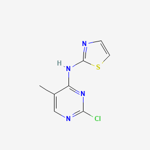 molecular formula C8H7ClN4S B11880894 N-(2-Chloro-5-methylpyrimidin-4-yl)thiazol-2-amine 