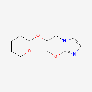 molecular formula C11H16N2O3 B11880901 6-((Tetrahydro-2H-pyran-2-yl)oxy)-6,7-dihydro-5H-imidazo[2,1-b][1,3]oxazine 