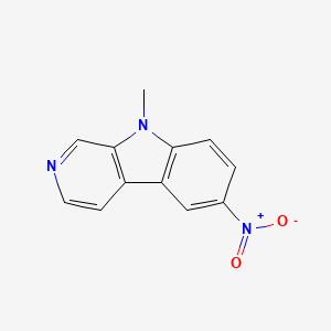 molecular formula C12H9N3O2 B11880993 9-Methyl-6-nitro-9H-pyrido[3,4-B]indole 
