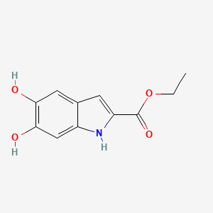 molecular formula C11H11NO4 B11881037 Ethyl 5,6-dihydroxy-1H-indole-2-carboxylate CAS No. 113370-04-0