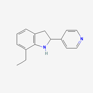 molecular formula C15H16N2 B11881083 7-Ethyl-2-(pyridin-4-yl)indoline 