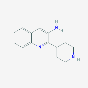 molecular formula C14H17N3 B11881199 2-(Piperidin-4-yl)quinolin-3-amine 