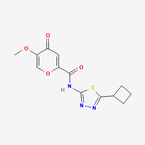 molecular formula C13H13N3O4S B1188120 N-(5-cyclobutyl-1,3,4-thiadiazol-2-yl)-5-methoxy-4-oxo-4H-pyran-2-carboxamide 