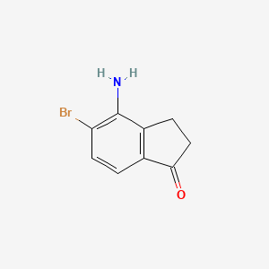 molecular formula C9H8BrNO B11881229 4-amino-5-bromo-2,3-dihydro-1H-inden-1-one 