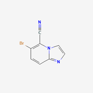 molecular formula C8H4BrN3 B11881596 6-Bromoimidazo[1,2-a]pyridine-5-carbonitrile 