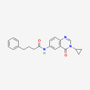 molecular formula C21H21N3O2 B1188162 N-(3-cyclopropyl-4-oxo-3,4-dihydroquinazolin-6-yl)-4-phenylbutanamide 